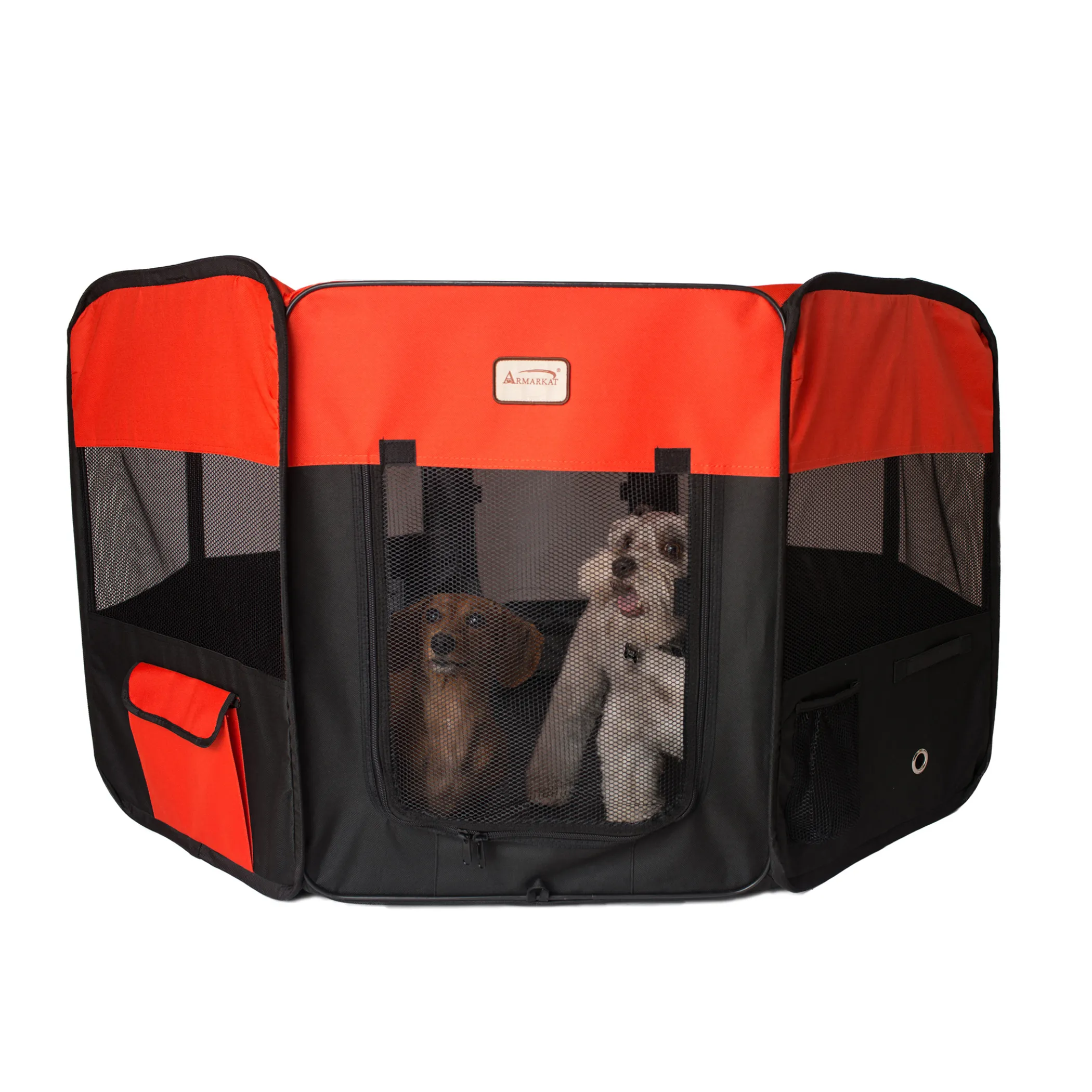 Armarkat PP002R-XL Portable Pet Playpen In Bk and Rd Combo - Image 2